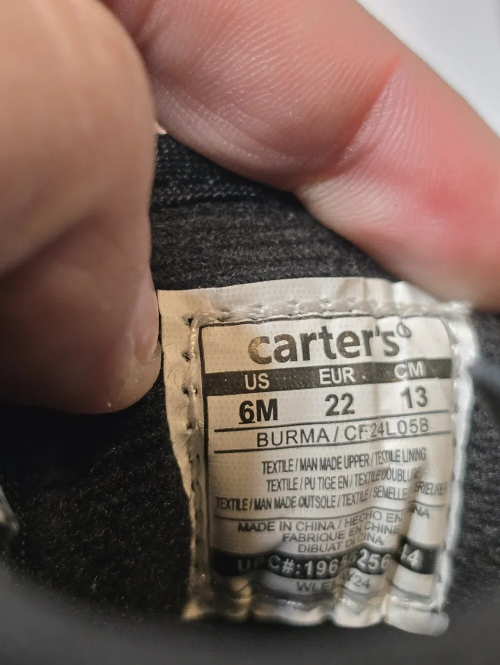 Carter's Black Burma Boots 6 Toddler